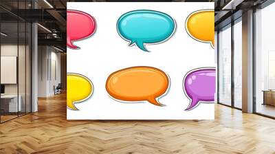 A set of colorful speech bubbles with different colors and sizes Wall mural