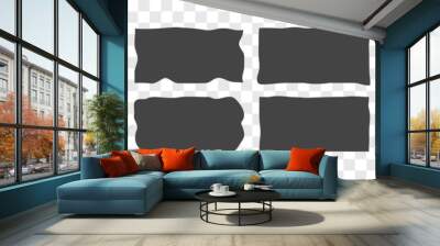 Abstract rectangle frames with wiggly borders. Variorse Shapes with zigzag edge. Vector illustration Wall mural