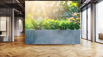 An urban gardening banner with a clean layout, a modern planter box and subtle text space for advertising.
 Wall mural