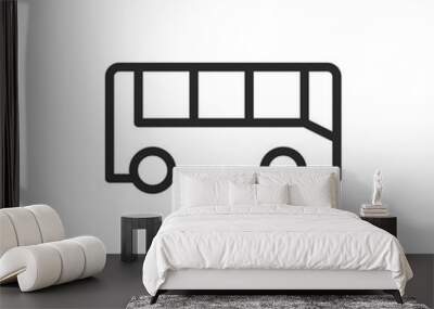 Bus, linear style icon. public bus transportation. Editable stroke width. Wall mural