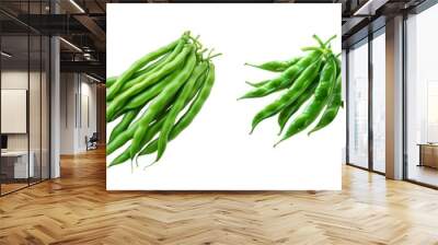 Collection of green bean isolated on transparent background.  Generated AI. Wall mural