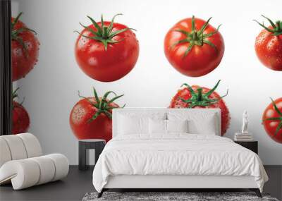 Collection of tomato isolated on transparent background. Generated ai. Wall mural