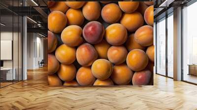 Colorful pattern featuring fresh apricots. Wall mural