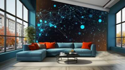 Data connection technology business background with copy space for websites, featuring a modern abstract design. Wall mural