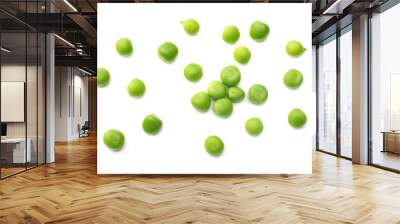 fresh green peas isolated on a white background. top view Wall mural