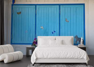 Old window with wooden shutters Wall mural