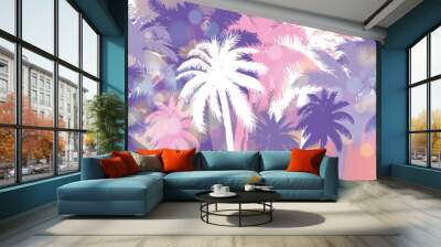 Hello Summer, Palm hand drawn illustrations, vector. Wall mural