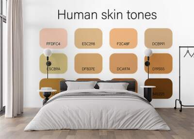 Humans skin pantone. Informational poster. Vector illustration on white background Wall mural