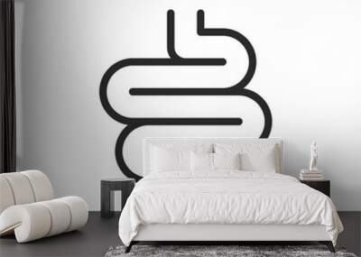 Intestine, linear style icon. digestive system. Editable stroke width Wall mural