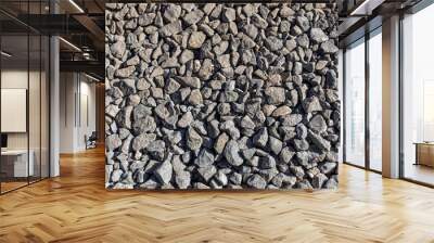 Beautiful texture of gray quartz crystal rough stones. Natural stones and minerals Wall mural