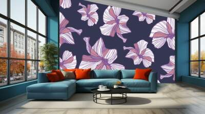 Abstract graphic flowers Wall mural