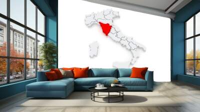 Map of Tuscany. Italy. Wall mural