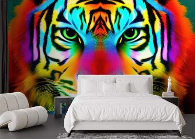 portrait of a tiger color art Wall mural