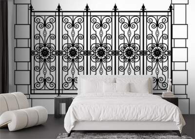 black forged fence Wall mural