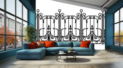 black forged fence Wall mural