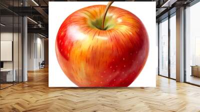 red apple isolated on transparent background Wall mural