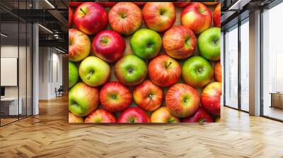 Seamless background featuring fresh ripe apples. Wall mural