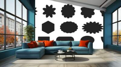 Set of black price sticker. Sticker, label, promotional badge  Wall mural