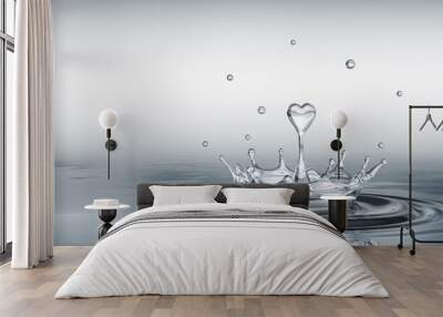 water splash in form of heart Wall mural