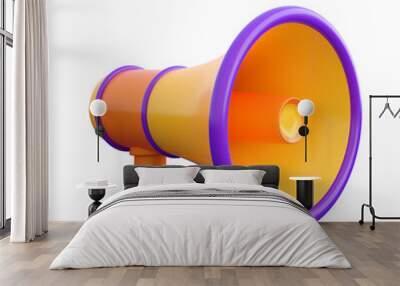 3d megaphone or loudspeaker. Marketing, promotion, announcement or advertising concept. High quality isolated 3d render Wall mural