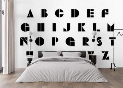 Bauhaus letters and numbers set. Modern typography. Font for events, promotions, logos, banner, monogram and poster. Wall mural