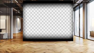 Old cinematic frame transparent overlay mockup. Blank film strip vector illustration. Wall mural