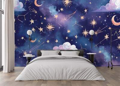 starry night sky pattern Wall mural