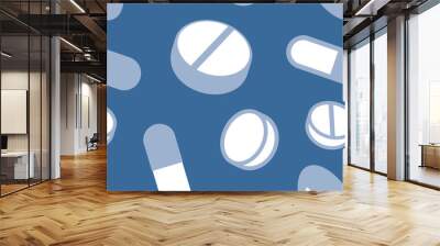 blue pills pattern Wall mural