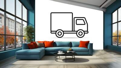 Truck outline icon, vector isolated delivery transport symbol. Wall mural