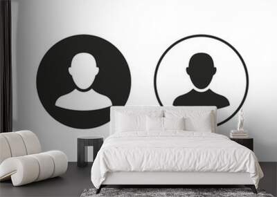 User icon in circle. Vector isolated symbol Wall mural