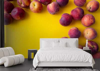 a lot of ripe peaches scattered Wall mural