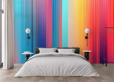 Abstract coloful lines gradient background  Wall mural