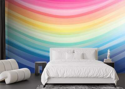 Abstract colorful wave rainbow background illustration Wall mural