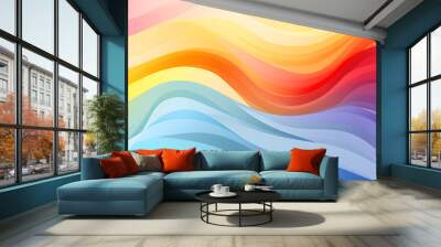 Abstract colorful wave rainbow background illustration Wall mural