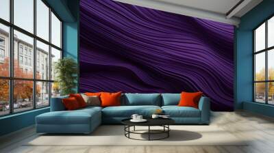 Dark purple abstract textured wavy lines background  Wall mural