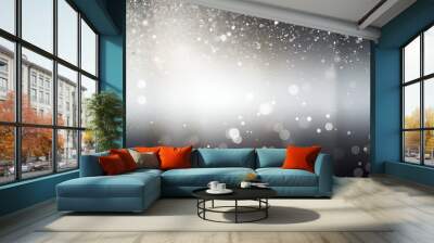 Futuristic abstract white and grey glow particle background   Wall mural