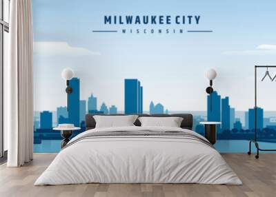 milwaukee city silhouette vector illustration Wall mural