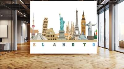 world culture tourism travel historical monuments and holiday Wall mural