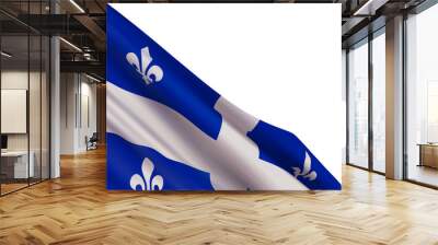 Vector background with realistic flag of Quebec province and empty place for text isolated on white. Modern element for your design. Wall mural