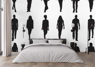 silhouette people on white background , Vector	 Wall mural