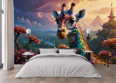 giraffe fantasy Wall mural