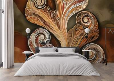 Maori koru pattern background Wall mural