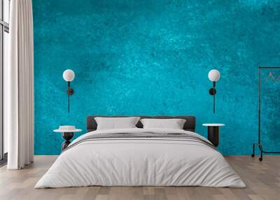 Abstract turquoise painted background, canvas. Dark watercolor backgrounds. Stained art wallpaper, aqua color texture of paper. Wall mural