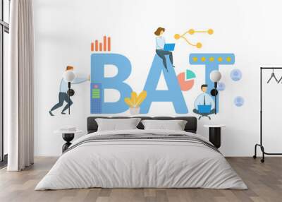 BAT, Business Activity Tax. Concept with keyword, people and icons. Flat vector illustration. Isolated on white. Wall mural