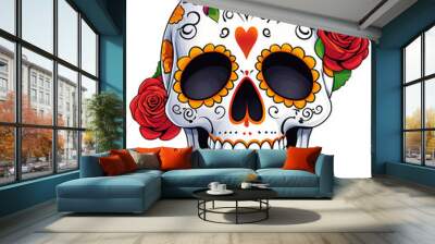 Day of the Dead Sugar Skull on transparent background Wall mural