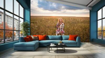 Child with dog Wall mural