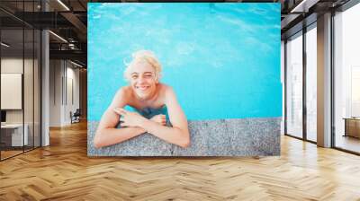 Handsome in the pool outdoor Wall mural