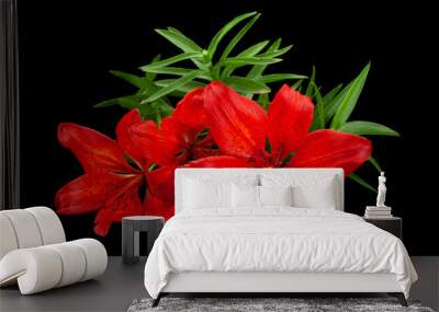 Red lilly flower head Wall mural