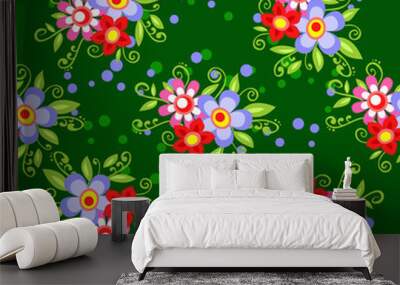 green floral seamless pattern Wall mural