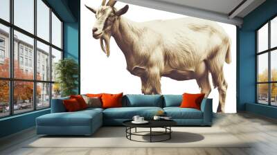 goat isolated carved watercolor illustration Wall mural